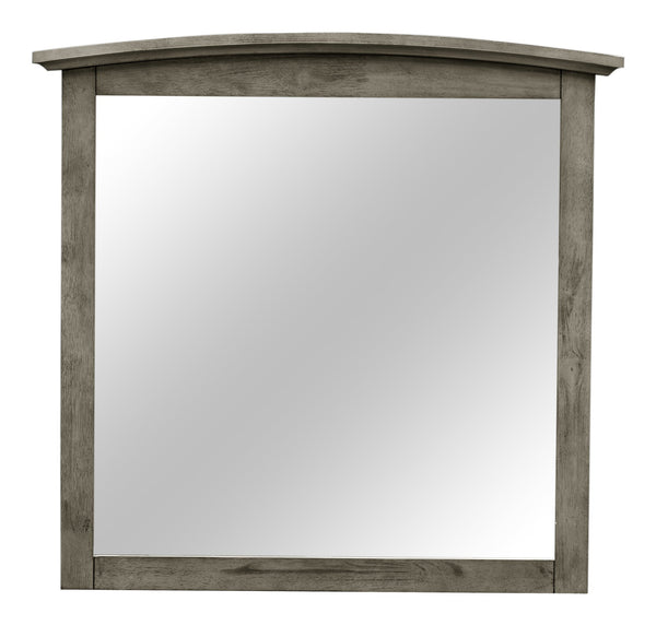 English Elm Hammond Contemporary Wood Veneer Mirror with Low-Distortion Glass, Slim 35x37 Profile for Small Spaces Gray 38 L x 39 W x 3 H B078108314