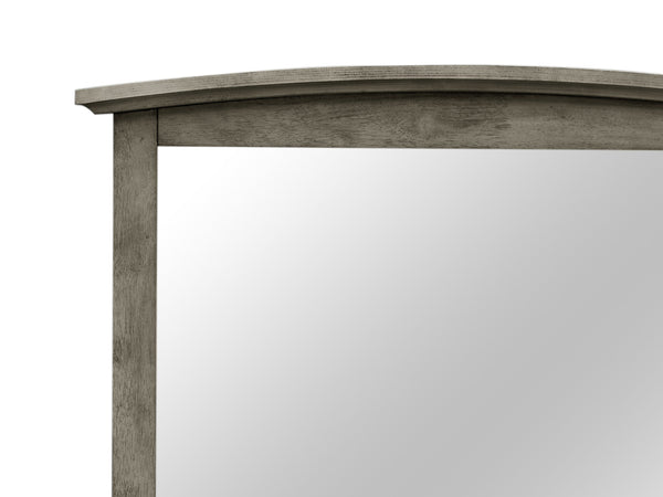 English Elm Hammond Contemporary Wood Veneer Mirror with Low-Distortion Glass, Slim 35x37 Profile for Small Spaces Gray 38 L x 39 W x 3 H B078108314