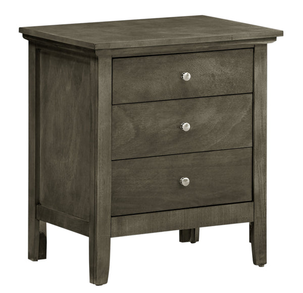 English Elm Contemporary Gray 3-Drawer Nightstand, 26"H x 24"W x 18"D — Durable Particle Board, Stylish Storage B078108315