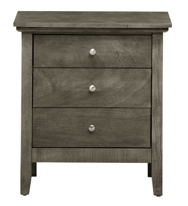 English Elm Contemporary Gray 3-Drawer Nightstand, 26"H x 24"W x 18"D — Durable Particle Board, Stylish Storage B078108315