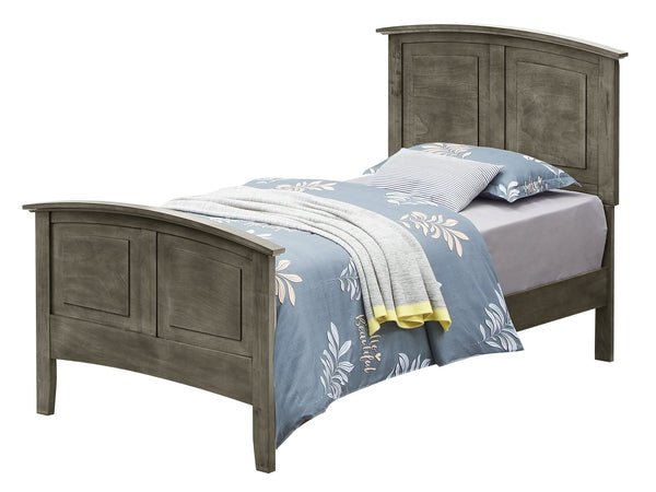 English Elm Comfortable Gray Twin Bed with Durable Particleboard Frame, Casual Style, Space-Saving 50"H x 43"W x 77"D B078S00414