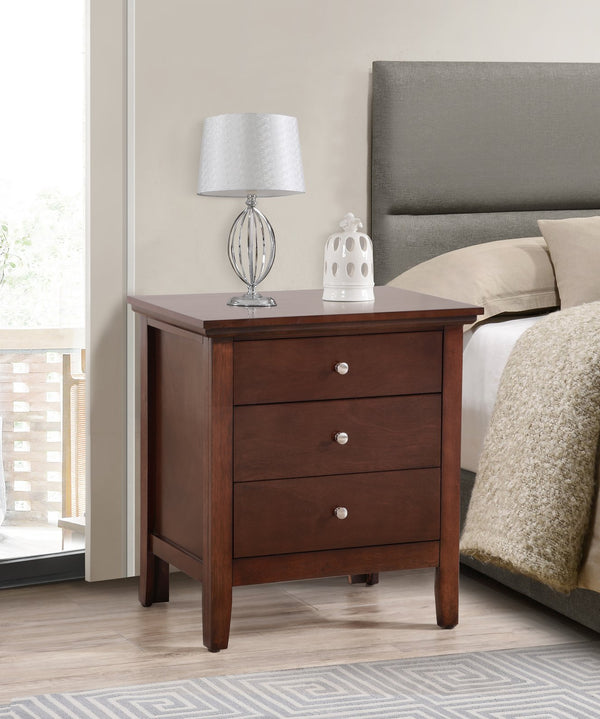 English Elm Hammond G5425-N 3 Drawer Nightstand Cappuccino - Real Wood Veneer, Dovetail Drawers, Nickel Hardware B078118397