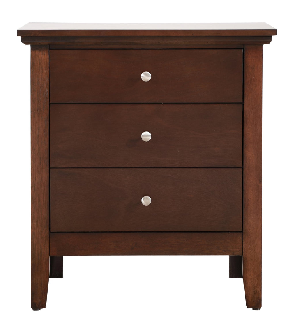 English Elm Hammond G5425-N 3 Drawer Nightstand Cappuccino - Real Wood Veneer, Dovetail Drawers, Nickel Hardware B078118397