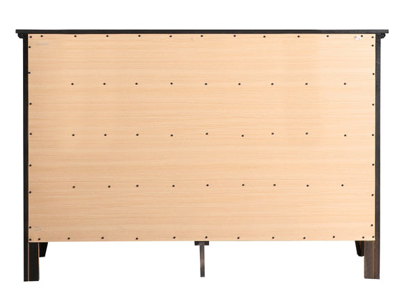 English Elm Hammond Elegant Silver Champagne Dresser with Dovetail Drawers, Soft-Close Hardware, Durable Veneer Finish Black 41 L x 63 W x 21 H B078108321