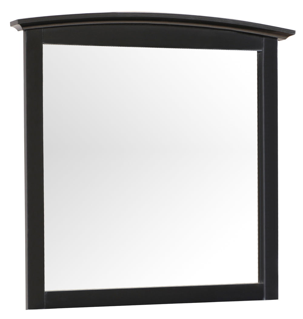 English Elm Sleek Black Casual-Style Wall Mirror — 35"x37" Minimalist Particle Board Frame, Durable Finish, Easy Hang, No Assembly Required B078118399