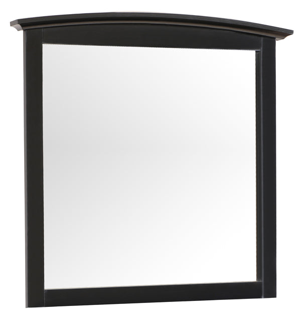 English Elm Sleek Black Casual-Style Wall Mirror — 35"x37" Minimalist Particle Board Frame, Durable Finish, Easy Hang, No Assembly Required B078118399