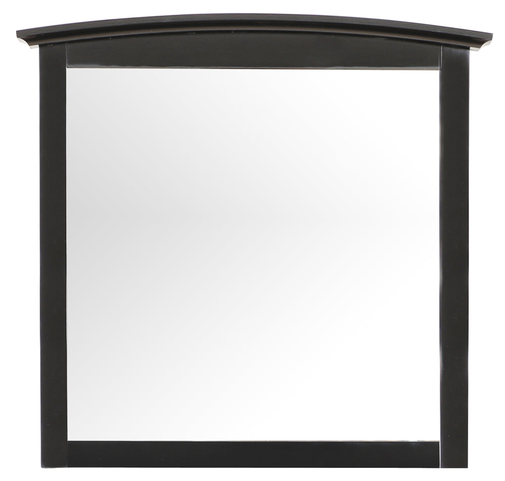 English Elm Sleek Black Casual-Style Wall Mirror — 35"x37" Minimalist Particle Board Frame, Durable Finish, Easy Hang, No Assembly Required B078118399