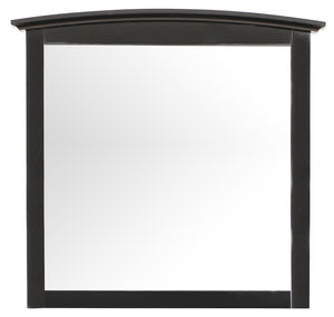 English Elm Sleek Black Casual-Style Wall Mirror — 35"x37" Minimalist Particle Board Frame, Durable Finish, Easy Hang, No Assembly Required B078118399