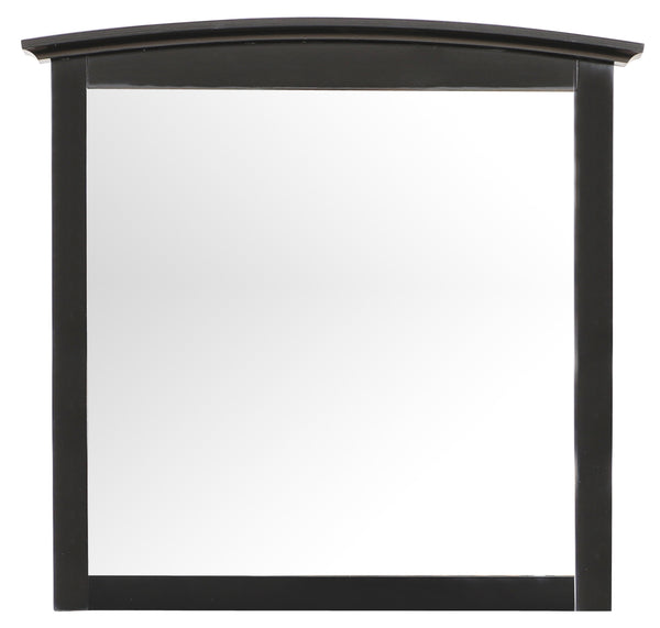 English Elm Sleek Black Casual-Style Wall Mirror — 35"x37" Minimalist Particle Board Frame, Durable Finish, Easy Hang, No Assembly Required B078118399