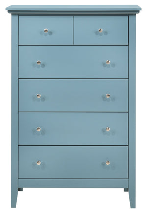 English Elm Hammond Elegant Silver Champagne Dresser with Dovetail Drawers, Soft-Close Hardware, Durable Veneer Finish Teal 52 L x 35 W x 21 H B078108332