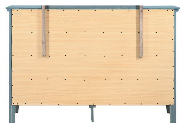 English Elm Elegant Teal Casual Dresser 39"H x 58"W x 18"D — Vibrant Teal Storage Cabinet, Durable Particleboard Finish B078108333