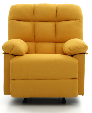 English Elm Modern Yellow Padded Arm Recliner — Bright Fabric Upholstery, Padded Arms, Compact 38"H x 37"W x 39"D Comfort Seat B078108339