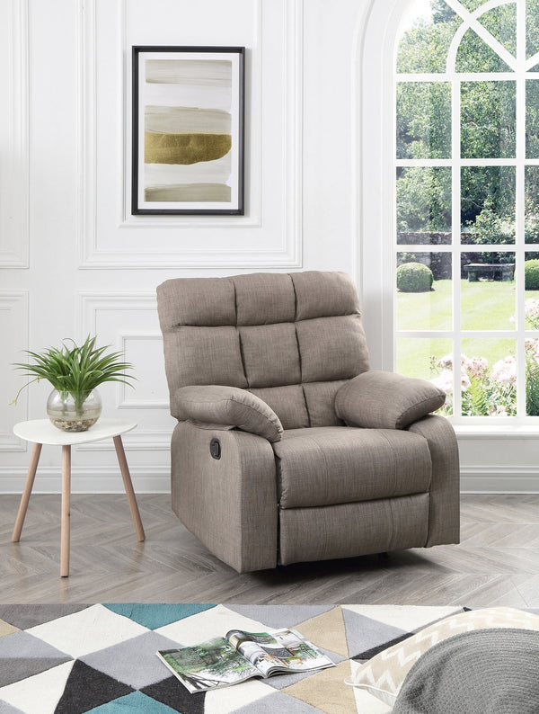 English Elm Contemporary Gray Padded Recliner with Plush Arms, Neutral Fabric Upholstery, 38"H x 37"W x 39"D Comfort B078108340