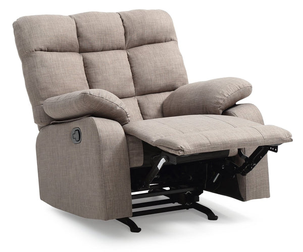 English Elm Contemporary Gray Padded Recliner with Plush Arms, Neutral Fabric Upholstery, 38"H x 37"W x 39"D Comfort B078108340