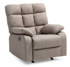 English Elm Contemporary Gray Padded Recliner with Plush Arms, Neutral Fabric Upholstery, 38"H x 37"W x 39"D Comfort B078108340
