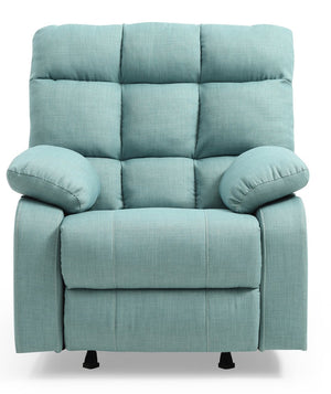 English Elm Stylish Compact Padded Armchair Recliner with Faux Leather, Padded Arms, Easy Assembly, Vibrant Accent Teal 34 L x 26 W x 30 H B078108341