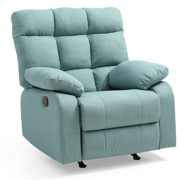 English Elm Stylish Compact Padded Armchair Recliner with Faux Leather, Padded Arms, Easy Assembly, Vibrant Accent Teal 34 L x 26 W x 30 H B078108341