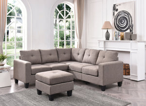 English Elm Newbury Value-Priced Sectional Sofa with Pocketed Coil Seat Cushions and Kiln-Dried Hardwood Frame Gray 36 L x 30 W x 20 H B078S00053