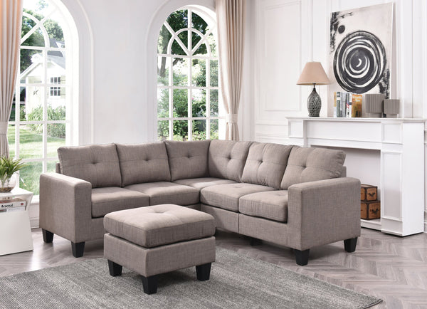 English Elm Newbury Value-Priced Sectional Sofa with Pocketed Coil Seat Cushions and Kiln-Dried Hardwood Frame Gray 36 L x 30 W x 20 H B078S00053