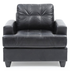 English Elm Elegant Saddle Arm Accent Chair with Matte Black Finish for Reading Nooks B078108346