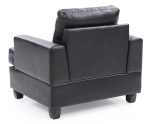 English Elm Elegant Saddle Arm Accent Chair with Matte Black Finish for Reading Nooks B078108346