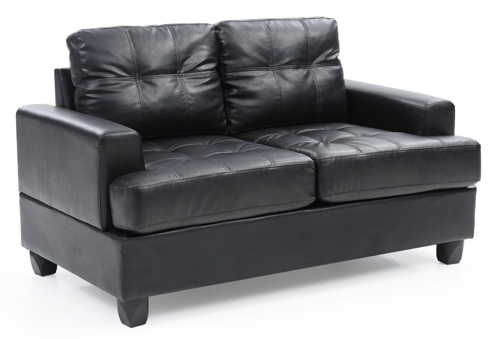 English Elm Stylish velvet loveseat with sleek track arms, 2-seater comfort, easy assembly, modern chic seating Black 58.3 L x 32.7 W x 9 H B078S00054