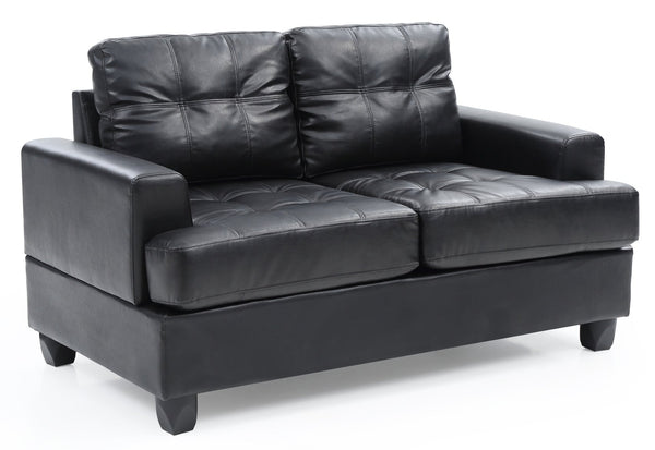 English Elm Stylish velvet loveseat with sleek track arms, 2-seater comfort, easy assembly, modern chic seating Black 58.3 L x 32.7 W x 9 H B078S00054