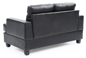 English Elm Stylish velvet loveseat with sleek track arms, 2-seater comfort, easy assembly, modern chic seating Black 58.3 L x 32.7 W x 9 H B078S00054