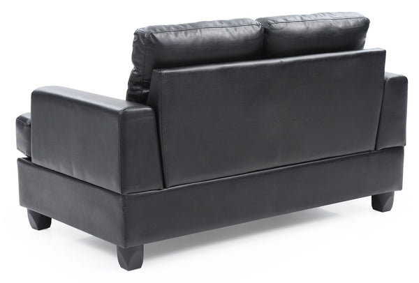 English Elm Stylish velvet loveseat with sleek track arms, 2-seater comfort, easy assembly, modern chic seating Black 58.3 L x 32.7 W x 9 H B078S00054