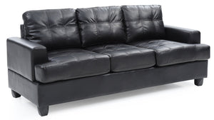 English Elm Glory Velvet Tufted Chaise Sectional Sofa with Nailhead Trim, Pocketed Coil Cushions & Wood Frame Black 40.5 L x 32.7 W x 15 H B078S00055