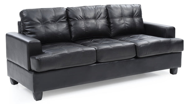 English Elm Glory Velvet Tufted Chaise Sectional Sofa with Nailhead Trim, Pocketed Coil Cushions & Wood Frame Black 40.5 L x 32.7 W x 15 H B078S00055