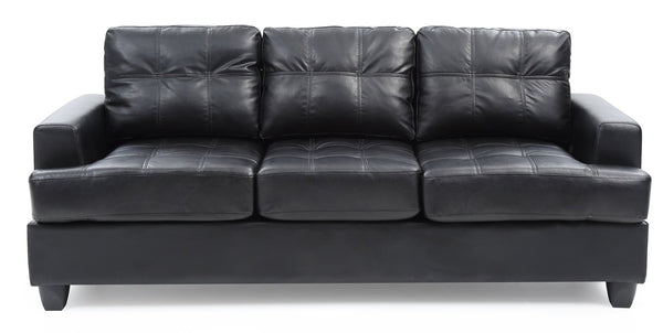 English Elm Glory Velvet Tufted Chaise Sectional Sofa with Nailhead Trim, Pocketed Coil Cushions & Wood Frame Black 40.5 L x 32.7 W x 15 H B078S00055