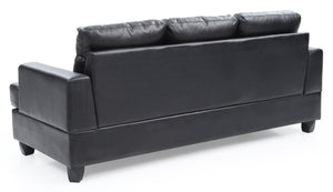 English Elm Glory Velvet Tufted Chaise Sectional Sofa with Nailhead Trim, Pocketed Coil Cushions & Wood Frame Black 40.5 L x 32.7 W x 15 H B078S00055
