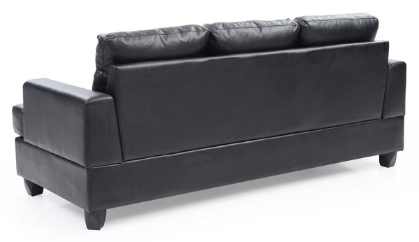 English Elm Glory Velvet Tufted Chaise Sectional Sofa with Nailhead Trim, Pocketed Coil Cushions & Wood Frame Black 40.5 L x 32.7 W x 15 H B078S00055
