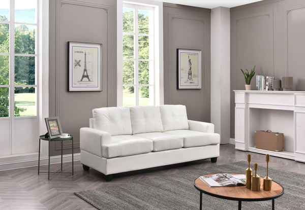 English Elm Sandridge Micro Suede Sofa with Removable Backs & Arms, Pocketed Coil Seats for Comfort and Durability White 40.5 L x 32.7 W x 15 H B078S00057
