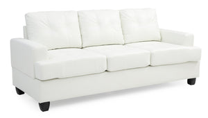 English Elm Sandridge Micro Suede Sofa with Removable Backs & Arms, Pocketed Coil Seats for Comfort and Durability White 40.5 L x 32.7 W x 15 H B078S00057