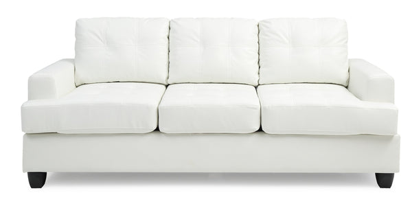 English Elm Sandridge Micro Suede Sofa with Removable Backs & Arms, Pocketed Coil Seats for Comfort and Durability White 40.5 L x 32.7 W x 15 H B078S00057