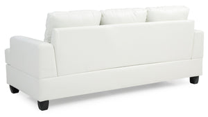 English Elm Sandridge Micro Suede Sofa with Removable Backs & Arms, Pocketed Coil Seats for Comfort and Durability White 40.5 L x 32.7 W x 15 H B078S00057
