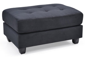 English Elm Sleek Modern Black Ottoman - Microfiber Upholstery, Durable 19"H x 38"W x 26"D, Lightweight & Easy Assembly B078108356