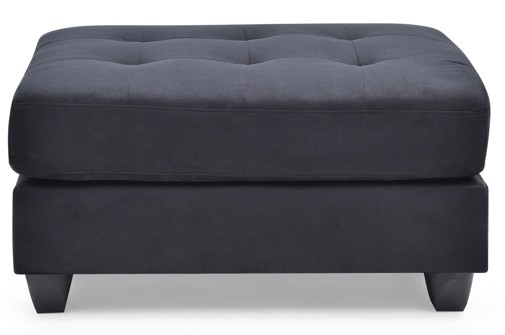 English Elm Sleek Modern Black Ottoman - Microfiber Upholstery, Durable 19"H x 38"W x 26"D, Lightweight & Easy Assembly B078108356