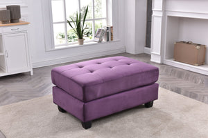 English Elm Vibrant Purple Microfiber Ottoman 19"H x 38"W x 26"D – Contemporary Compact Accent Seat, Lightweight, Assembly Required B078108357