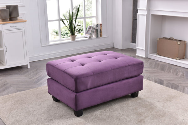 English Elm Vibrant Purple Microfiber Ottoman 19"H x 38"W x 26"D – Contemporary Compact Accent Seat, Lightweight, Assembly Required B078108357