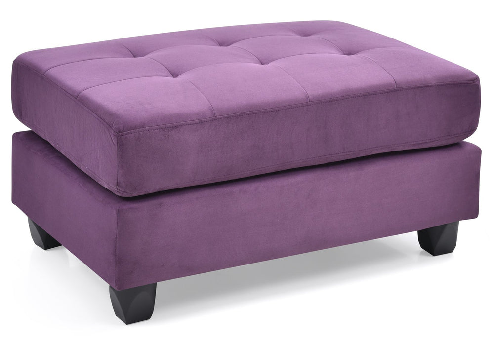 English Elm Vibrant Purple Microfiber Ottoman 19"H x 38"W x 26"D – Contemporary Compact Accent Seat, Lightweight, Assembly Required B078108357