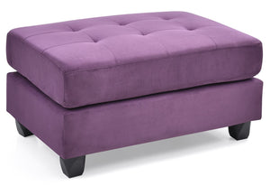 English Elm Vibrant Purple Microfiber Ottoman 19"H x 38"W x 26"D – Contemporary Compact Accent Seat, Lightweight, Assembly Required B078108357