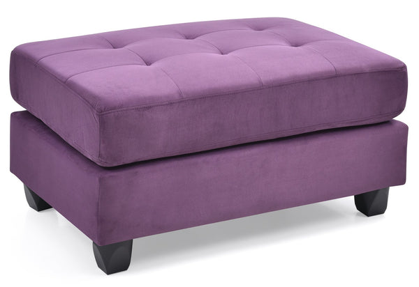 English Elm Vibrant Purple Microfiber Ottoman 19"H x 38"W x 26"D – Contemporary Compact Accent Seat, Lightweight, Assembly Required B078108357