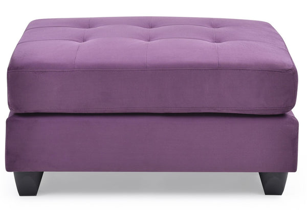 English Elm Vibrant Purple Microfiber Ottoman 19"H x 38"W x 26"D – Contemporary Compact Accent Seat, Lightweight, Assembly Required B078108357