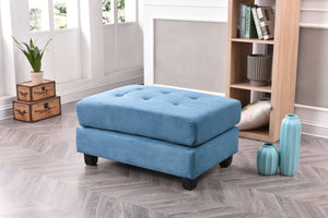 English Elm Stylish Microfiber Ottoman with Modern Profile, Easy-Clean Fabric, Compact 19"H x 38"W x 26"D Comfort Seating Aqua Blue 27 L x 38 W x 16 H B078108358