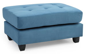 English Elm Stylish Microfiber Ottoman with Modern Profile, Easy-Clean Fabric, Compact 19"H x 38"W x 26"D Comfort Seating Aqua Blue 27 L x 38 W x 16 H B078108358