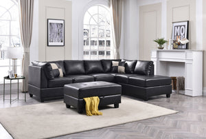 English Elm Malone G643B-Sc Black Sectional Sofa – Modern Comfort, Modular Design & Easy-Clean Pu Upholstery B078S00064