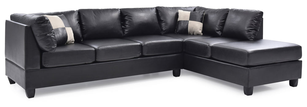 English Elm Malone G643B-Sc Black Sectional Sofa – Modern Comfort, Modular Design & Easy-Clean Pu Upholstery B078S00064
